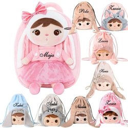 Metoo Personalized Pink Bunny with Bow Backpack with Doll 2in1 and Bag - Set