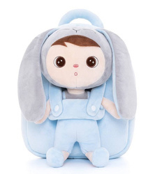 Metoo Blue Bunny Backpack with Doll 2in1