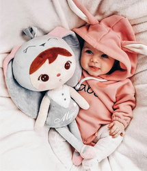 Metoo Personalized Grey Bunny Girl Doll