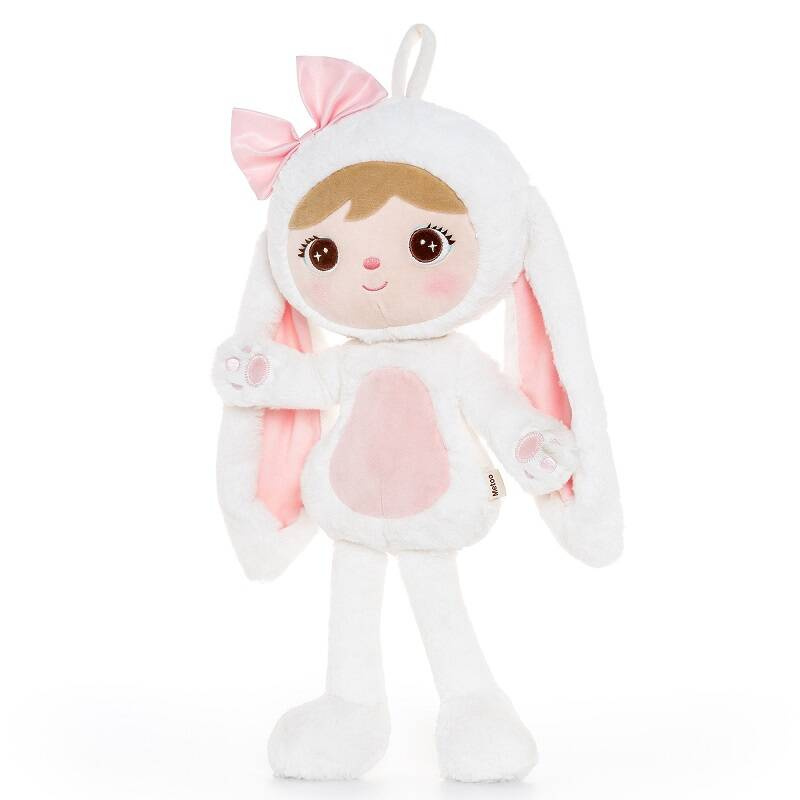 Metoo Fluffy Smiled Bunny with Bow White Metoo Dolls without personalization Metoo Dolls without personalization 50 cm sklep internetowy DomLalek