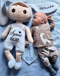 Metoo Personalized Blue Bunny Boy XL Doll 70 cm