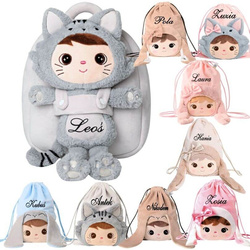 Metoo Personalized Smiled Fluffy Cat Boy Bacpack 2in1 and Bag - Set
