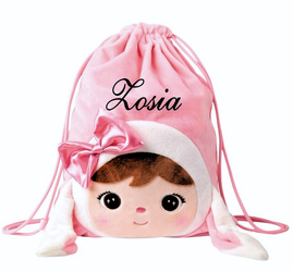 Worek Metoo Personalizowany Różowa Królisia z Kokardką