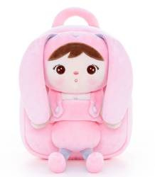 Metoo Pink Bunny Bacpack with Doll 2in1