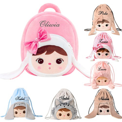 Metoo Personalized Pink Bunny with Bow Backpack and Bag - Set