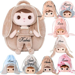 Metoo Personalized Beige Bunny Backpack with Doll 2in1 and Bag - Set