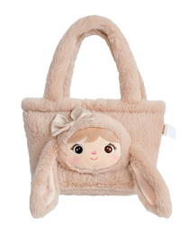 Metoo Tote Bag with Fluffy Bunny - Beige