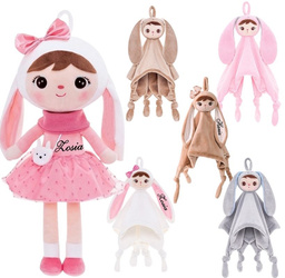 Metoo Set of Dolls - Personalized Pink Bunny Girl with Bow and DouDou