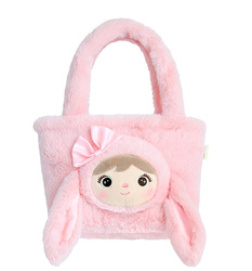 Metoo Tote Bag with Fluffy Bunny - Powder Pink