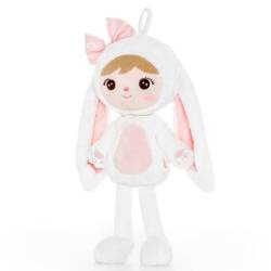 Metoo Fluffy Smiled Bunny with Bow - White
