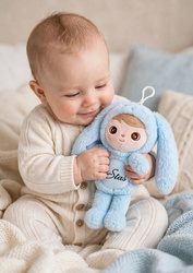 Lalka Metoo Mini personalizowany Puchaty Błękitny Króliś
