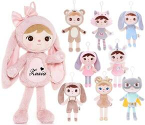 Metoo Set of Dolls - Personalized Fluffy Powder Pink Bunny and Mini Doll