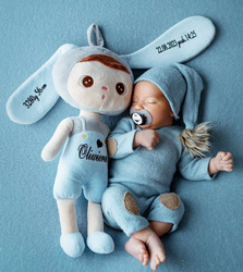Metoo Personalized Blue Bunny Boy Doll