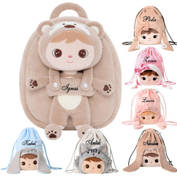 Metoo Personalized Bear Boy Backpack wth Doll 2in1 and Bag - Set