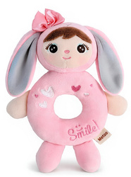 Metoo Rattle Pink Bunny with Bow