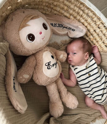 Metoo Personalized Fluffy Beige Bunny Boy