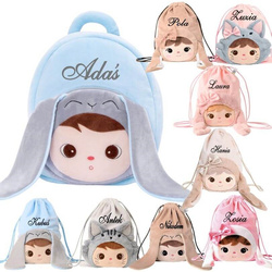 Metoo Personalized Blue Bunny Boy Backpack and Bag - Set