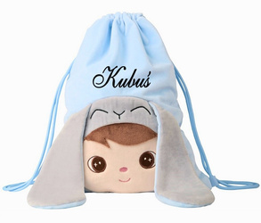 Metoo Personalized Smiled Blue Bunny Bag