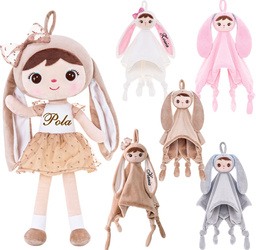 Metoo Set of Dolls - Personalized Beige Bunny with Bow and DouDou