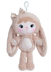 Metoo Mini Smiled Fluffy Bunny with Bow - Beige