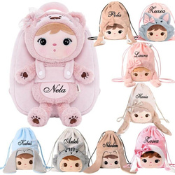 Metoo Personalized Bear Girl Backpack with Doll 2in1 and  Bag - Set