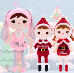 Metoo Set of Dolls - Personalized Pink Bunny and Christmas Doll