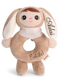 Metoo Rattle Personalized Beige Bunny Boy