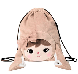 Metoo Smiled Beige Bunny with Bow Bag