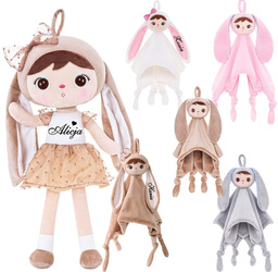 Metoo Set of Dolls - Personalized Beige Bunny with Bow and DouDou