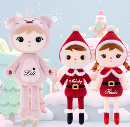 Metoo Set of Dolls - Personalized Bear Girl and Christmas Doll