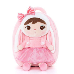 Metoo Pink Bunny with Bow Bacpack with Doll 2in1