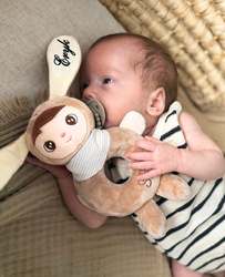 Metoo Rattle Personalized Beige Bunny Boy