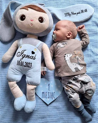 Metoo Personalized Blue Bunny Boy XL Doll 70 cm