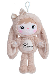Lalka Metoo Mini personalizowana Puchata Królisia z Kokardką - Beżowa
