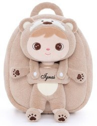 Metoo Personalized Bear Boy Backpack wth Doll 2in1