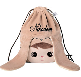 Metoo Personalized Smiled Beige Bunny Bag