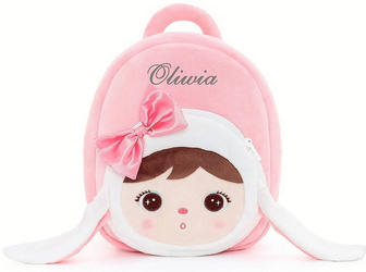 Metoo Personalized Pink Bunny with Bow Backpack